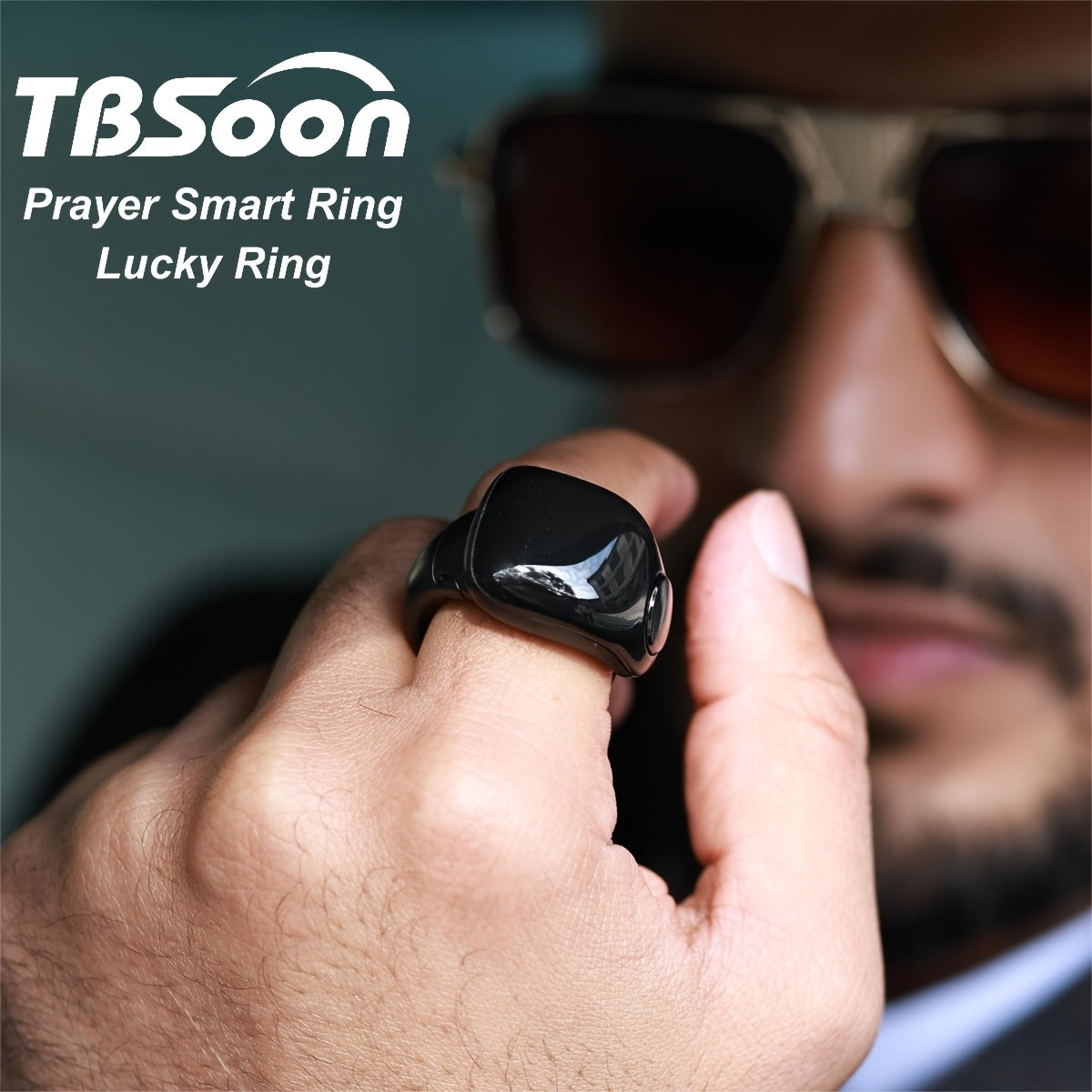 TBSoon iQIBLA Zikr Smart Prayer Ring with OLED Display TJR2K5Z