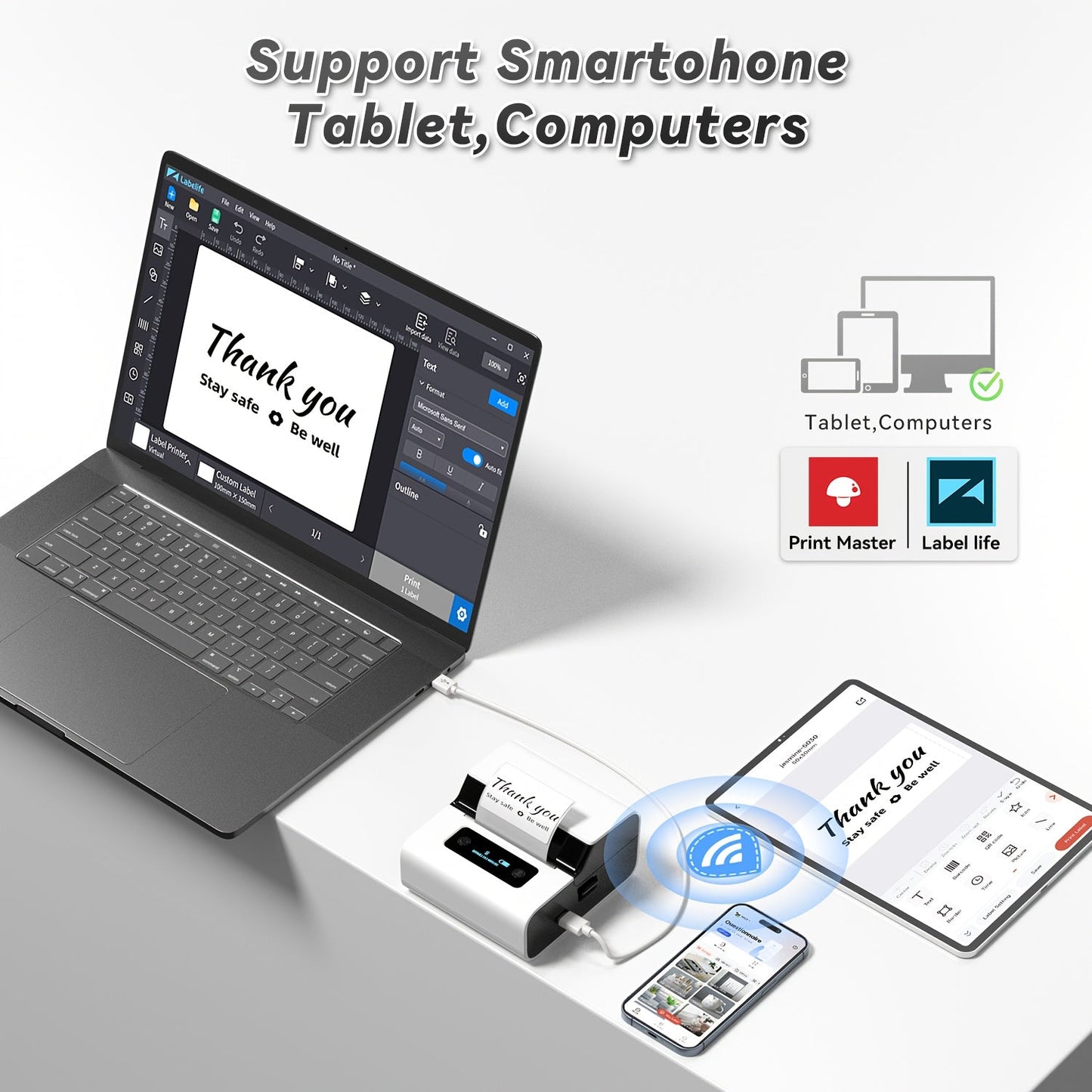 Phomemo M221 Portable Thermal Label & Barcode Printer TJR7P2X