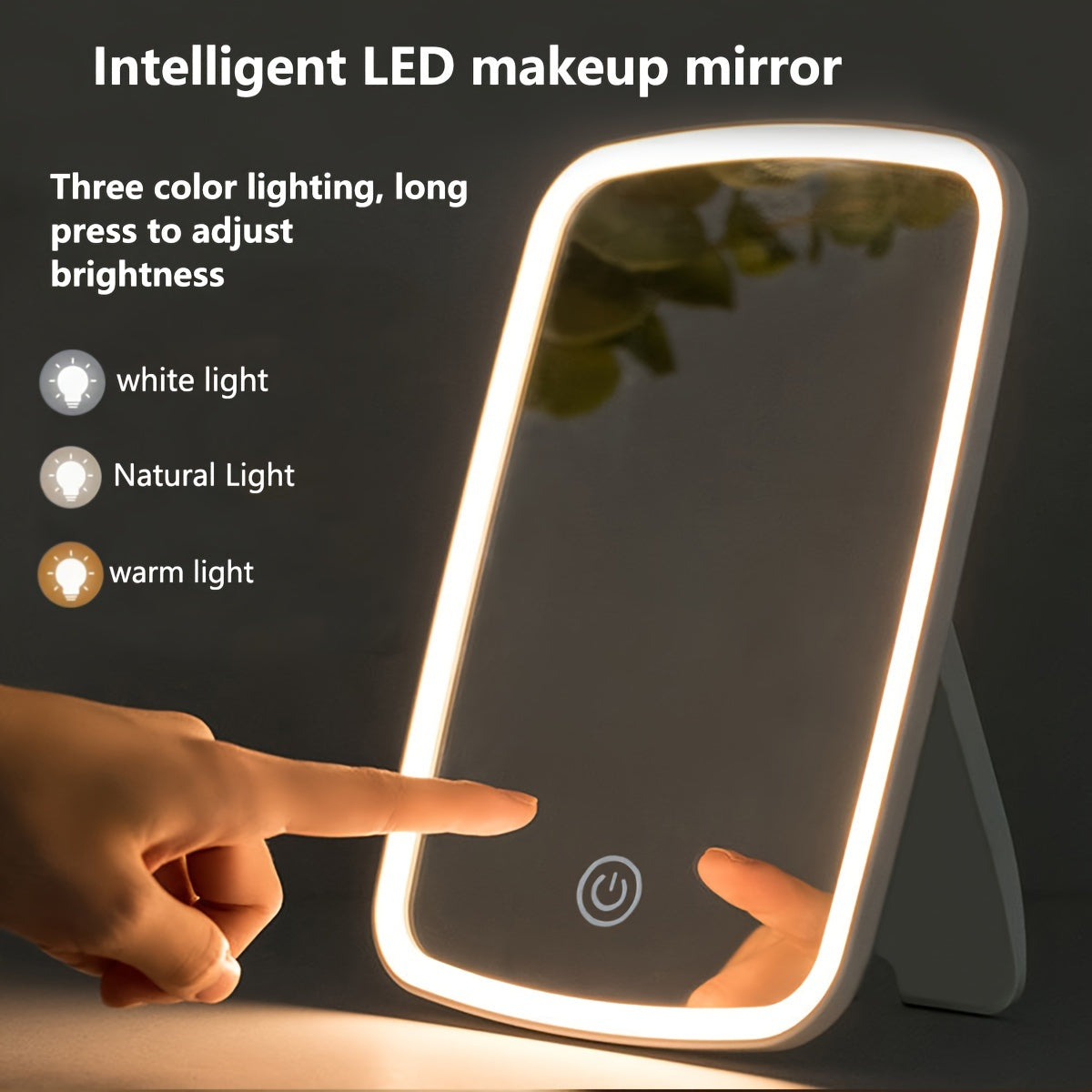 USB Charging White LED Makeup Mirror - QN2K