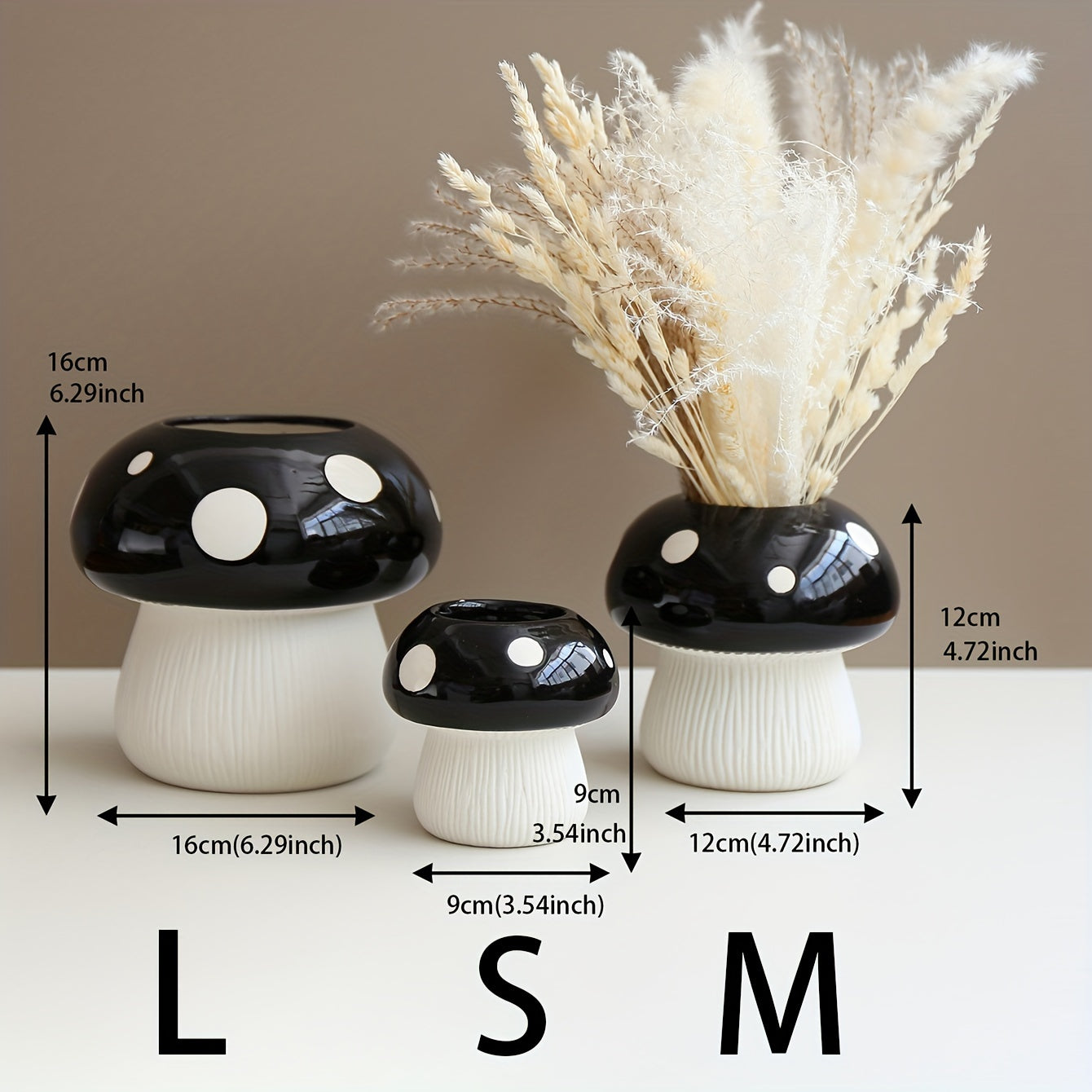 Modern Style Resin Mushroom Vase - F3BH