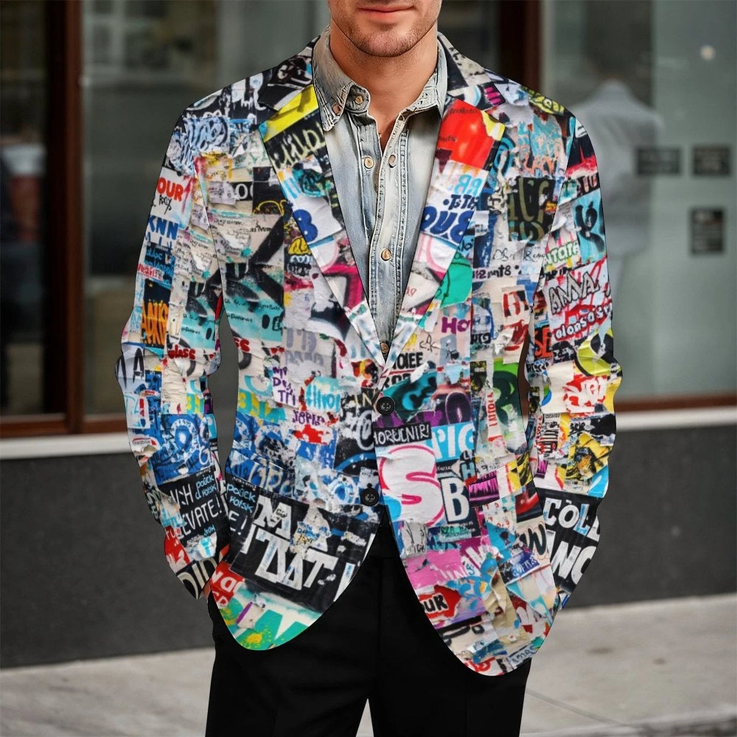 Articles, Articles AOP Graffiti Suit Jacket | 260gsm Two-Button Blazer for Professional Rebels (S–5XL)