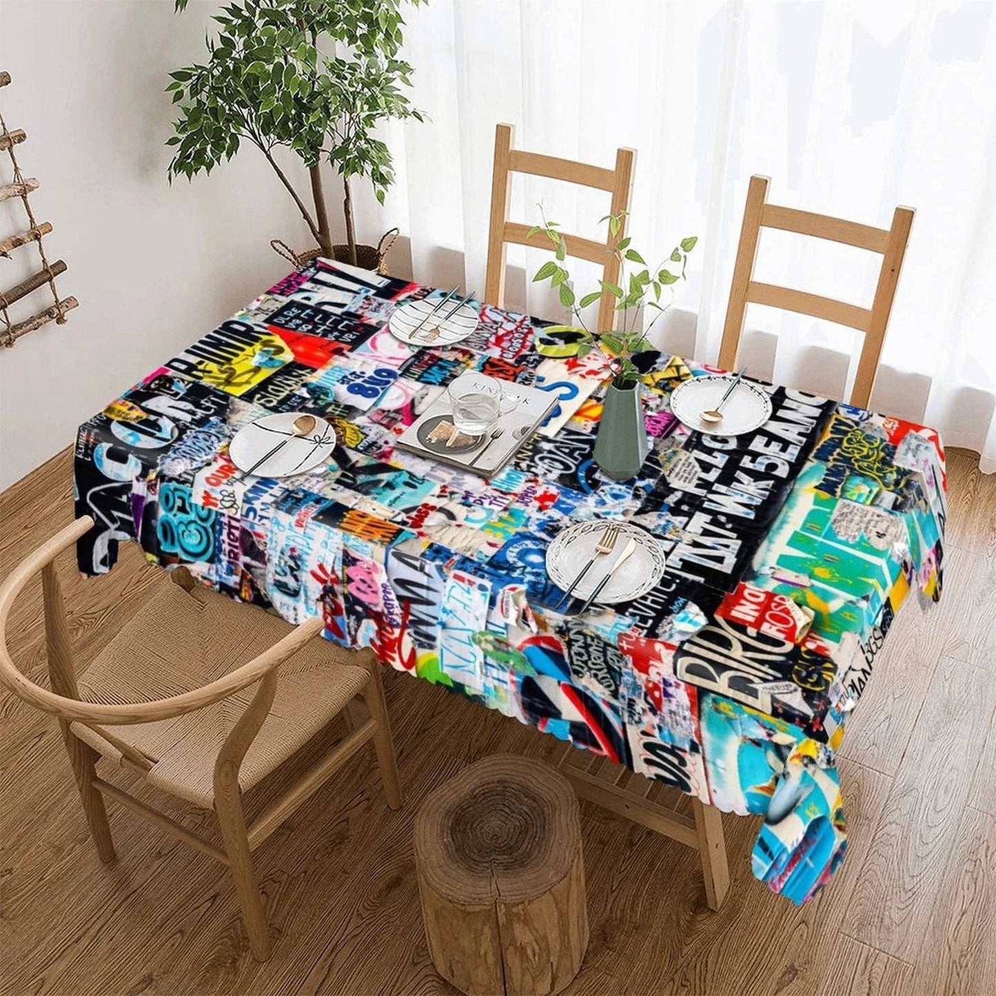 Kitchen Rectangular Tablecloth(One-sided Printing)