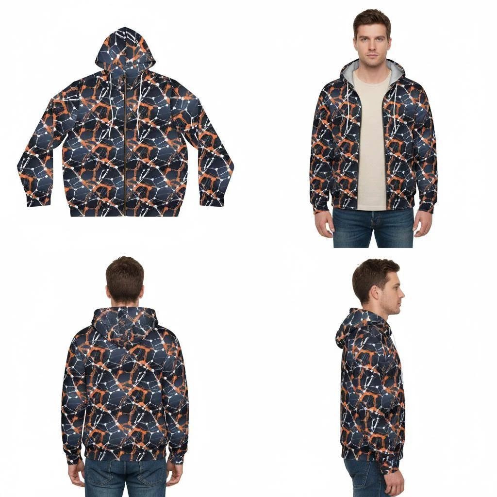 Cyberpunk Network Splatter Hoodie for Digital Rebels — Dark Grunge AOP Techwear Pullover, Hacker Aesthetic, Festival Gaming Rave Statement