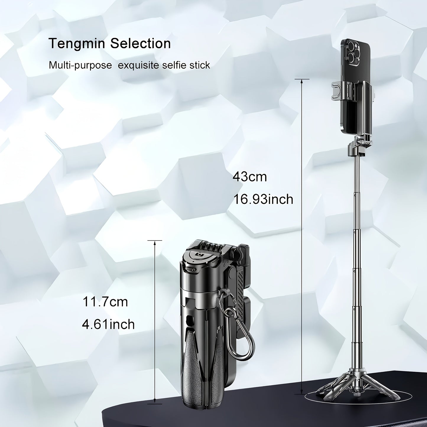 P15Mini Wireless Selfie Stick, 3-in-1 Extendable TJR9N3V