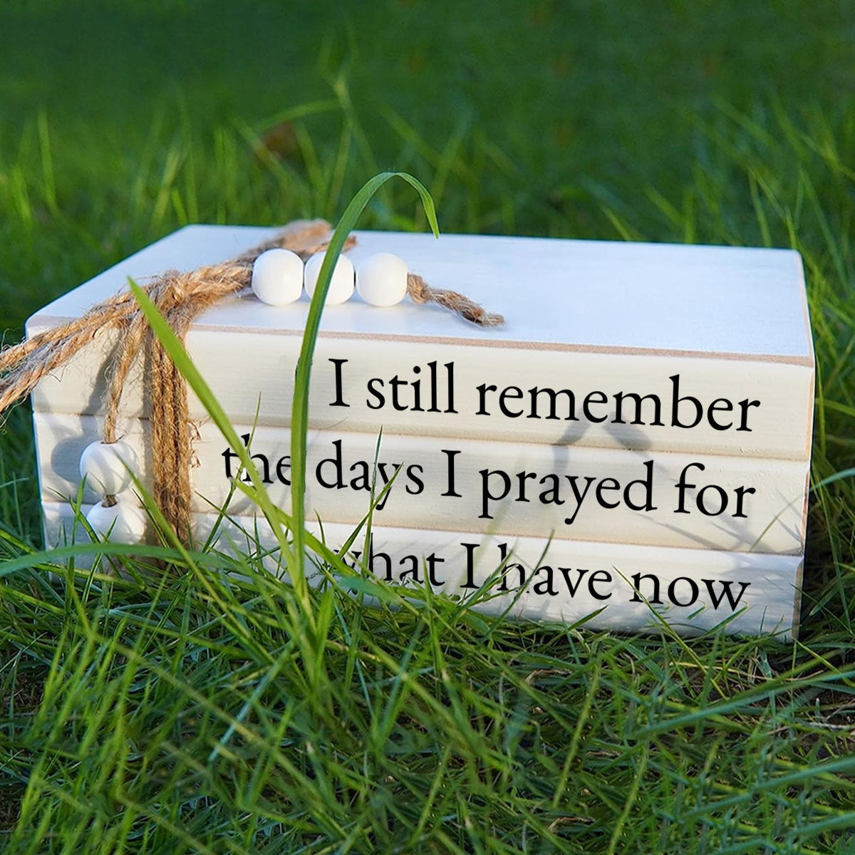 Rustic White Book Stack- HMT24RB