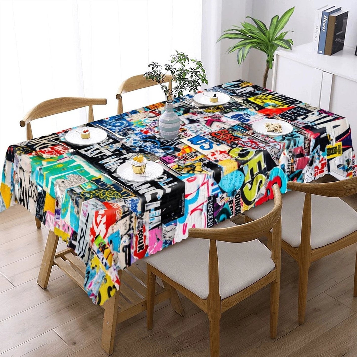 Kitchen Rectangular Tablecloth(One-sided Printing)