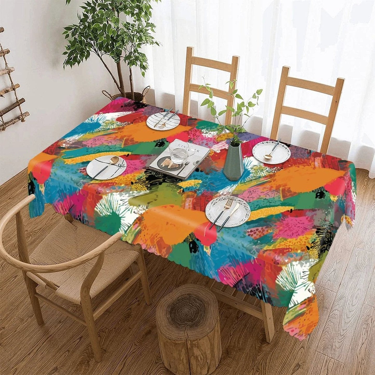Kitchen Rectangular Tablecloth(One-sided Printing)