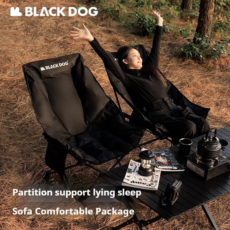 BLACKDOG Floating Moon Adjustable Recliner Folding Cotton Camping Lounge Moon Chair Carbon Steel Leisure Outdoor Fishing Picnic Thicken 600D Oxford Cloth