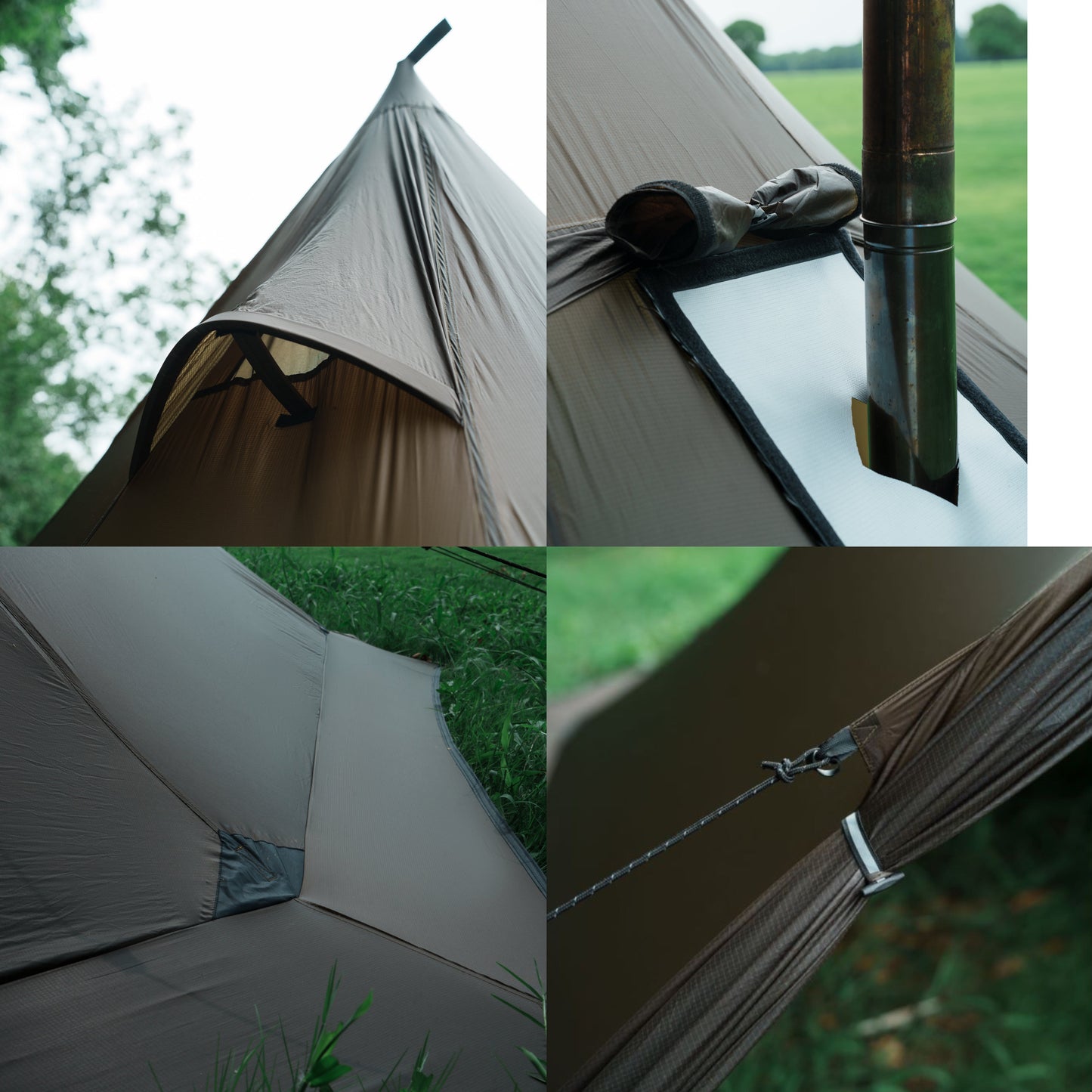 DS005 Hot Tent with Stove Jack Winter Tent 4 Season Tent 3-4 Person 4.8lb Lightweight Water & Wind-Resistant