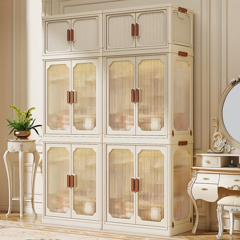 Wardrobe Storage Cabinet, Large Stackable Plastic Boxes TJR4D7M