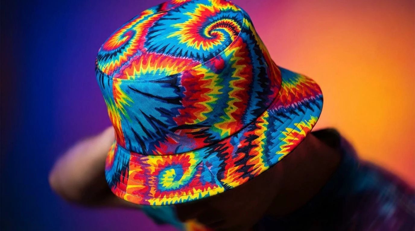Maximalist Psychedelic Reversible Bucket Hat for Mind-Melting Dressers — Dyles Mavis Abstract AOP Both Sides Printed, Festival UV-Resistant Sun Hat