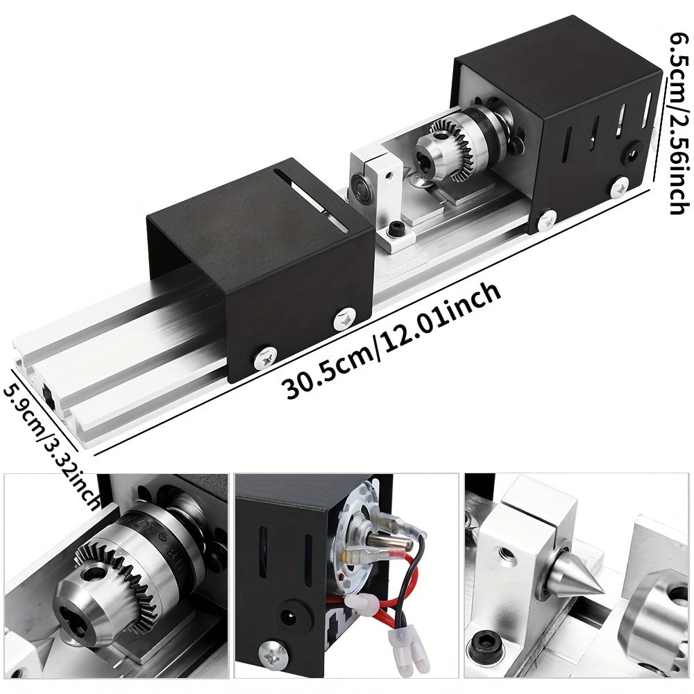 DIY Mini Wood Lathe Machine, 96W CNC Rotary Tool TJR7M3D