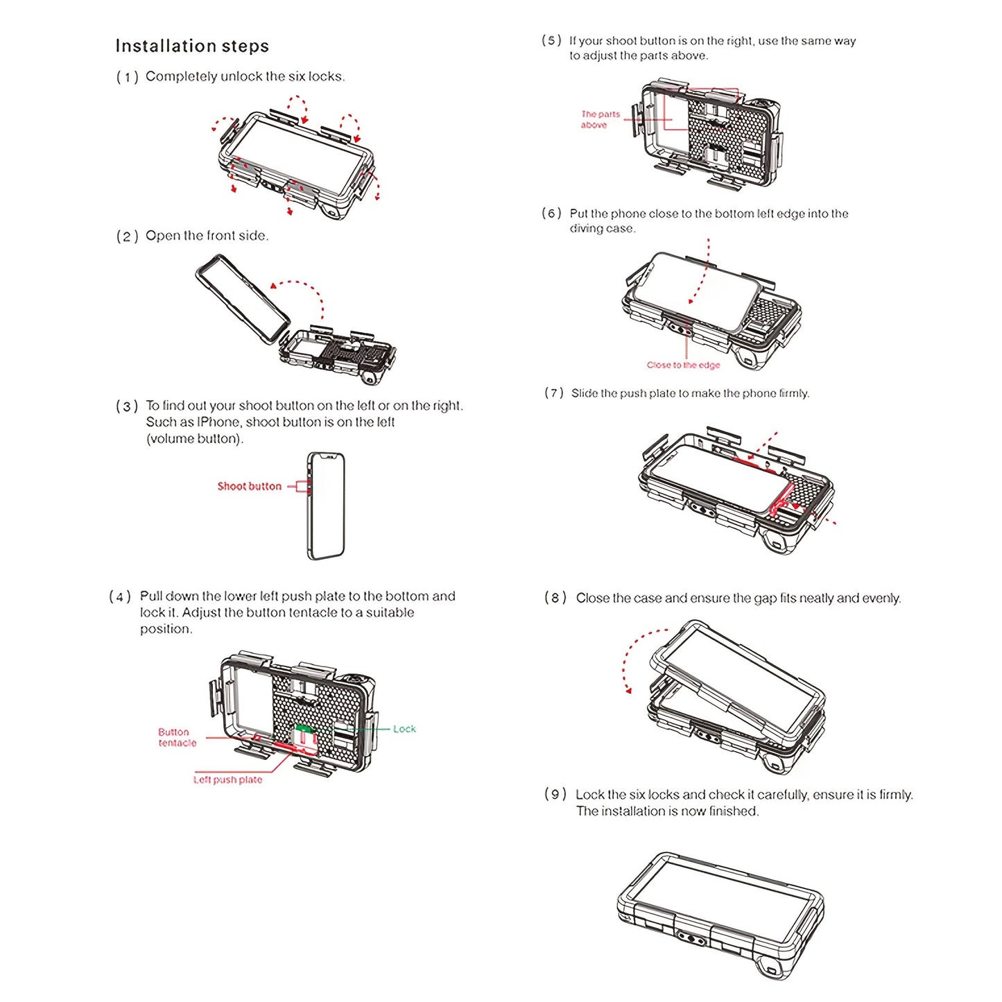 Durable 15m Waterproof Diving Phone Case with Lanyard-95OF