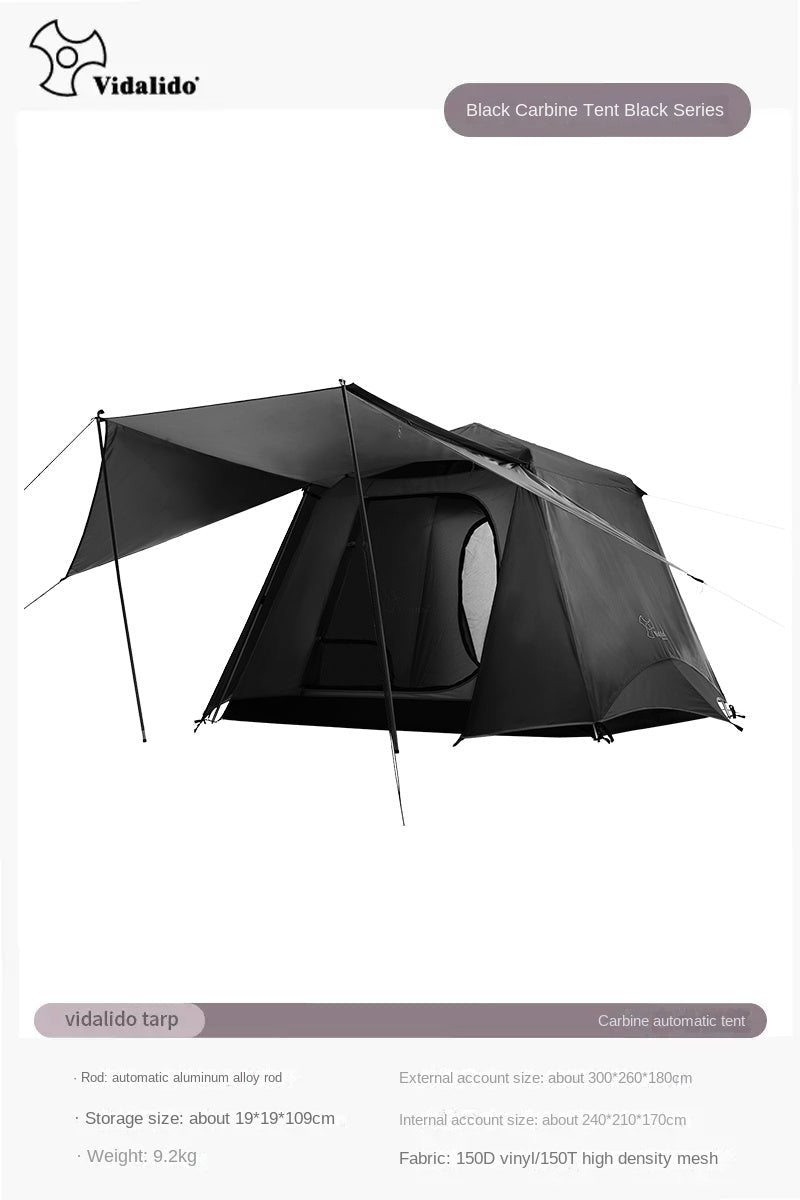 Vidalido CABIN PLUS Series Automatic Cabin Style Tent Portable Lightweight Folding for 4-6 Person Family Shed Leisure Quick Opening Sunshade Tent