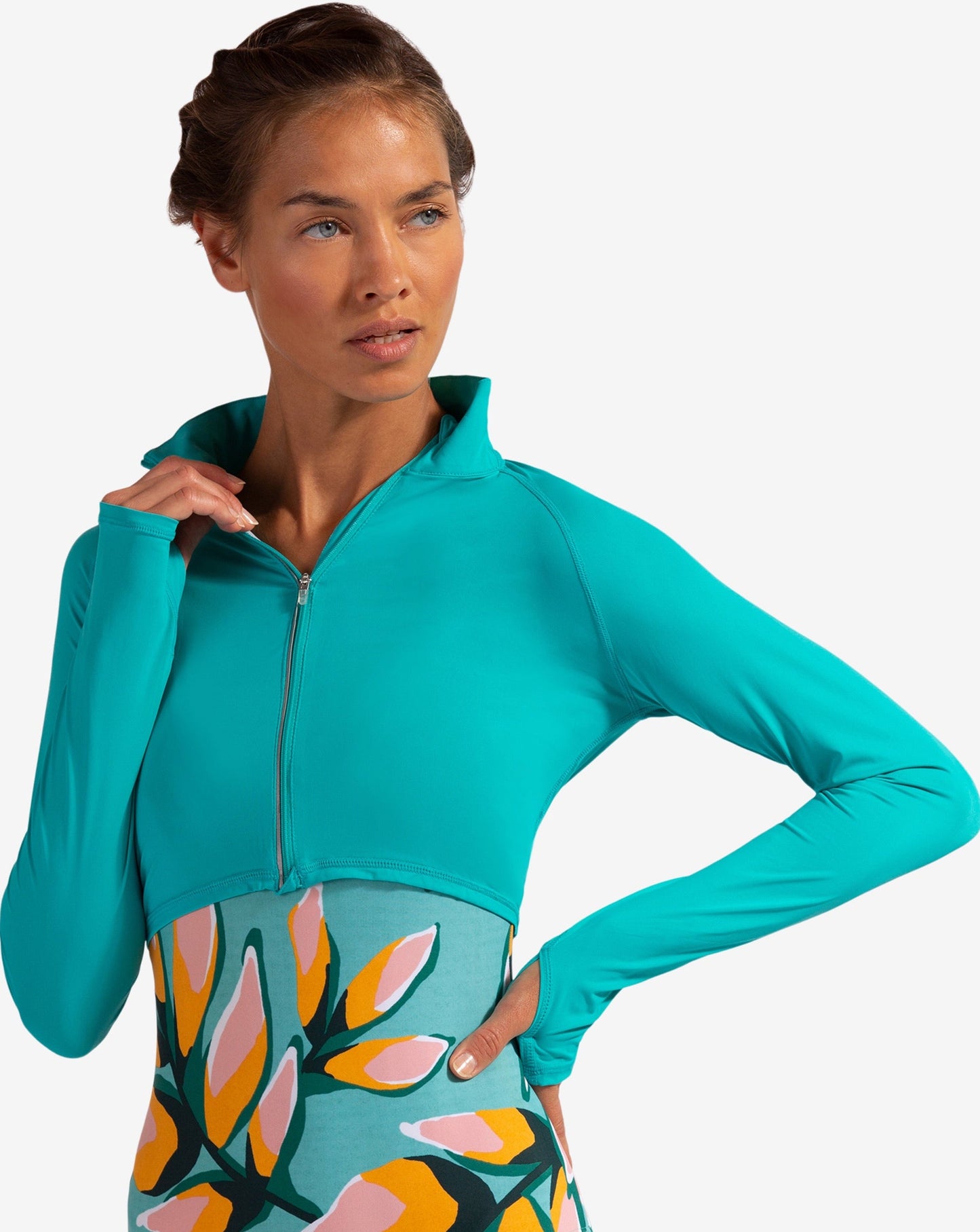 WOMEN'S FULL ZIP CROP TOP (4010)
