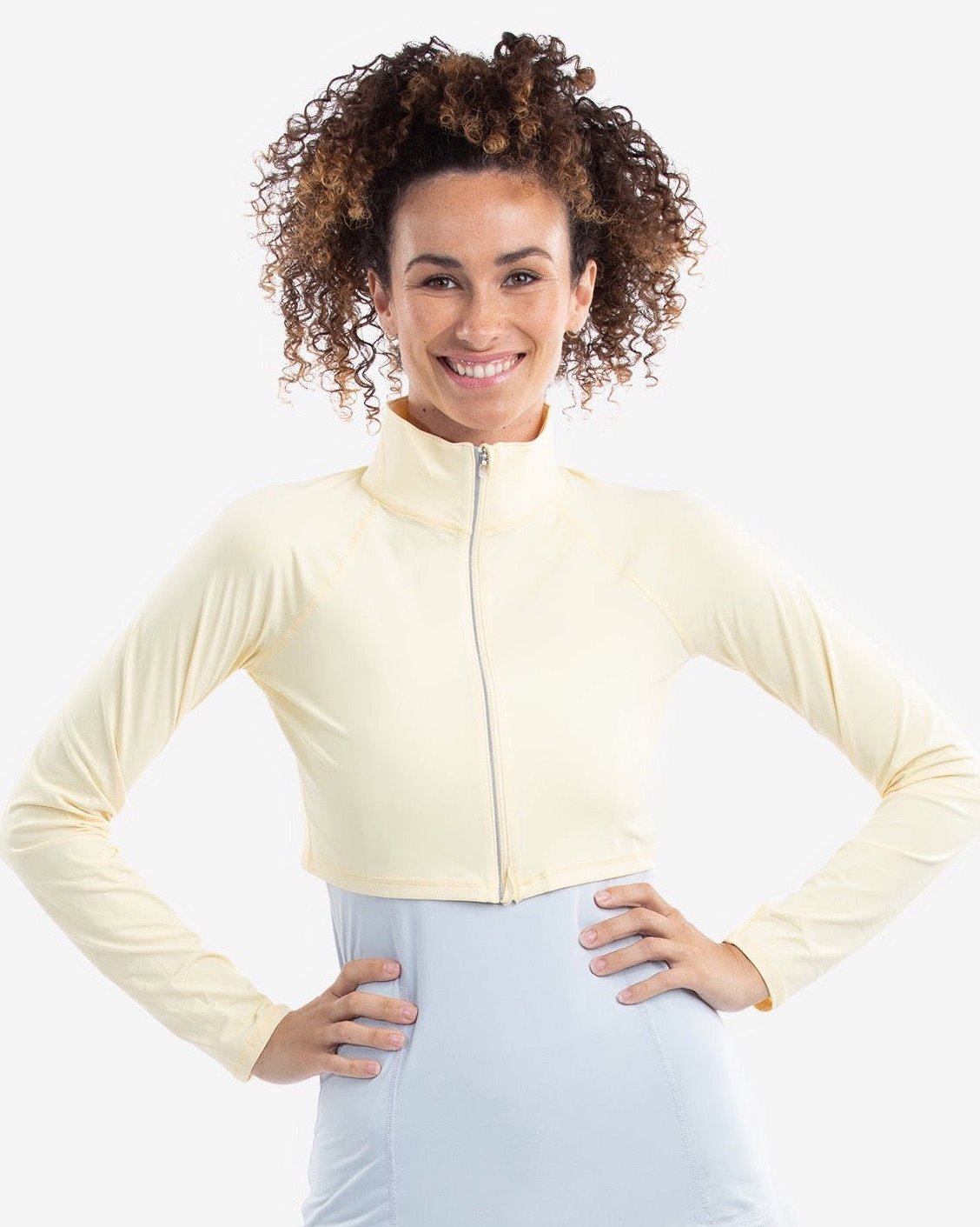 WOMEN'S FULL ZIP CROP TOP (4010)