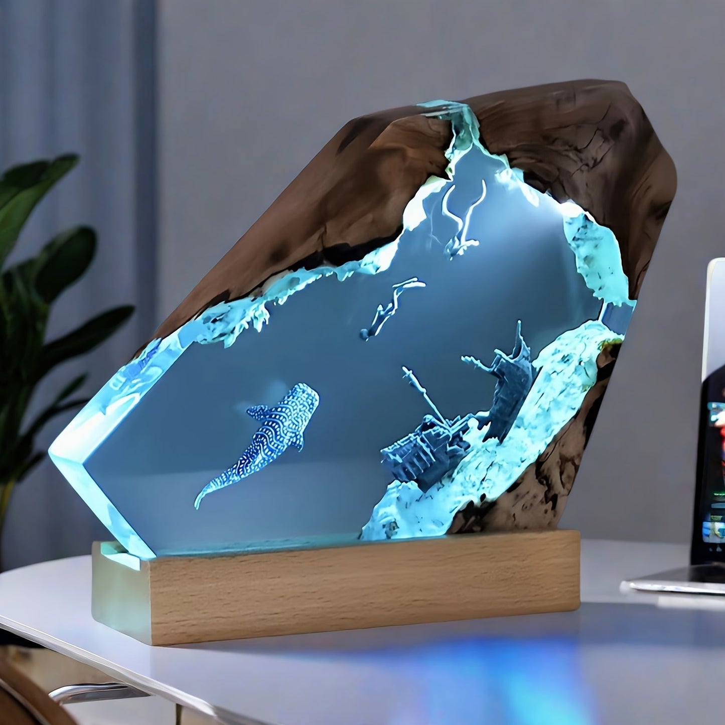 Resin Whale Night Light- HMT24RA