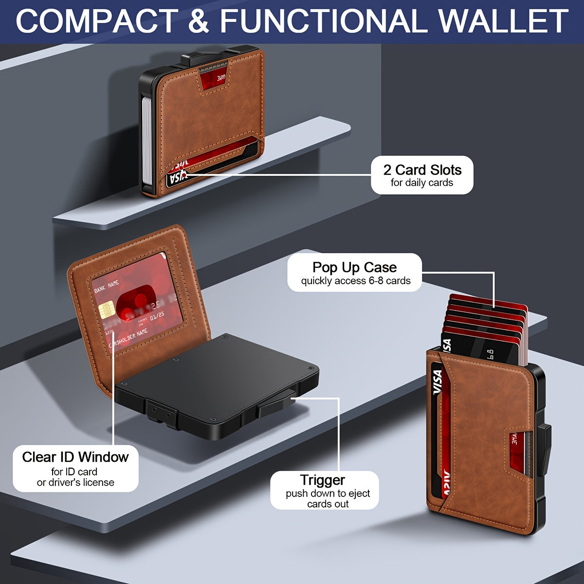 Men's Ultra-Thin RFID Leather Wallet with Card Holder - TJR4K7Y