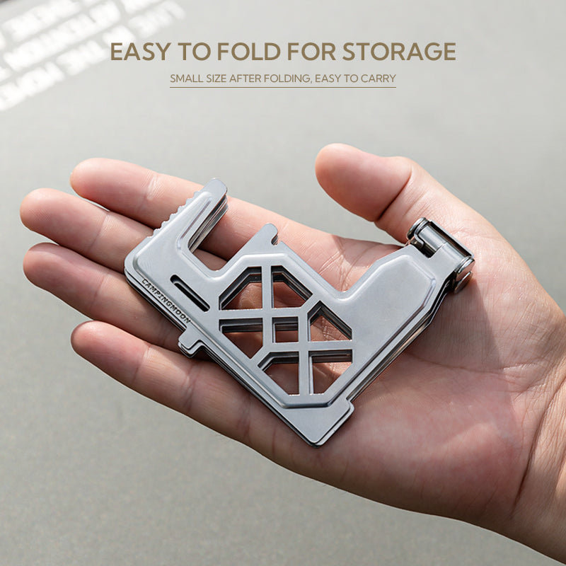 Campingmoon AS-ST Solo Alcohol Stove Stand Bracket Portable Ultralight Liquid Stove Mount Outdoor Camping Hiking Cooking Alcohol Fuel Stainless Steel