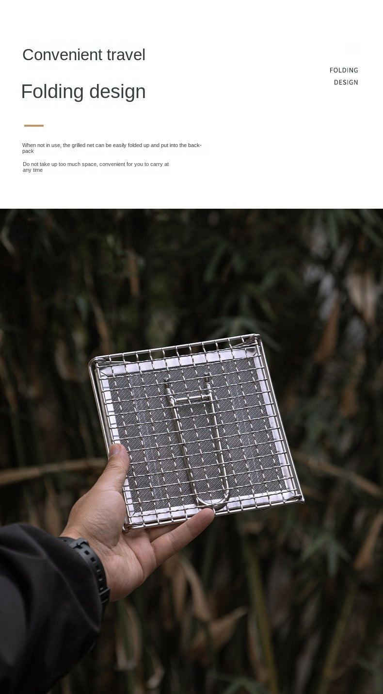 Campingmoon US-1312/1615 Toast Grill Net Portable Folding Stainless Steel Outdoor Camping Stove Accessories Bracket Barbecue Mount BBQ Toaster Bake Mesh