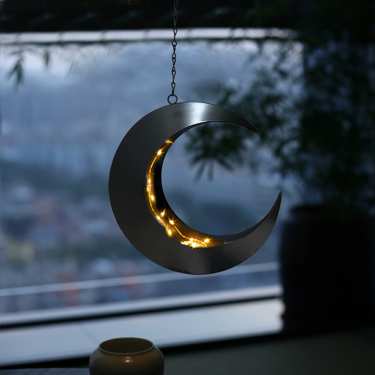 Gothic Rose & Moon Wrought Iron Door Hanging Garland TJR9P2M