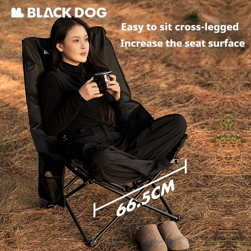 BLACKDOG Floating Moon Adjustable Recliner Folding Cotton Camping Lounge Moon Chair Carbon Steel Leisure Outdoor Fishing Picnic Thicken 600D Oxford Cloth