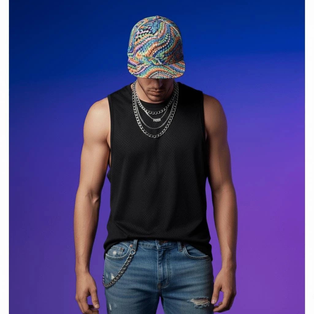 Psychedelic Graffiti AOP Flat Brim Snapback for Streetwear and Urban Culture Collectors — Hip-Hop Skate Statement Cap