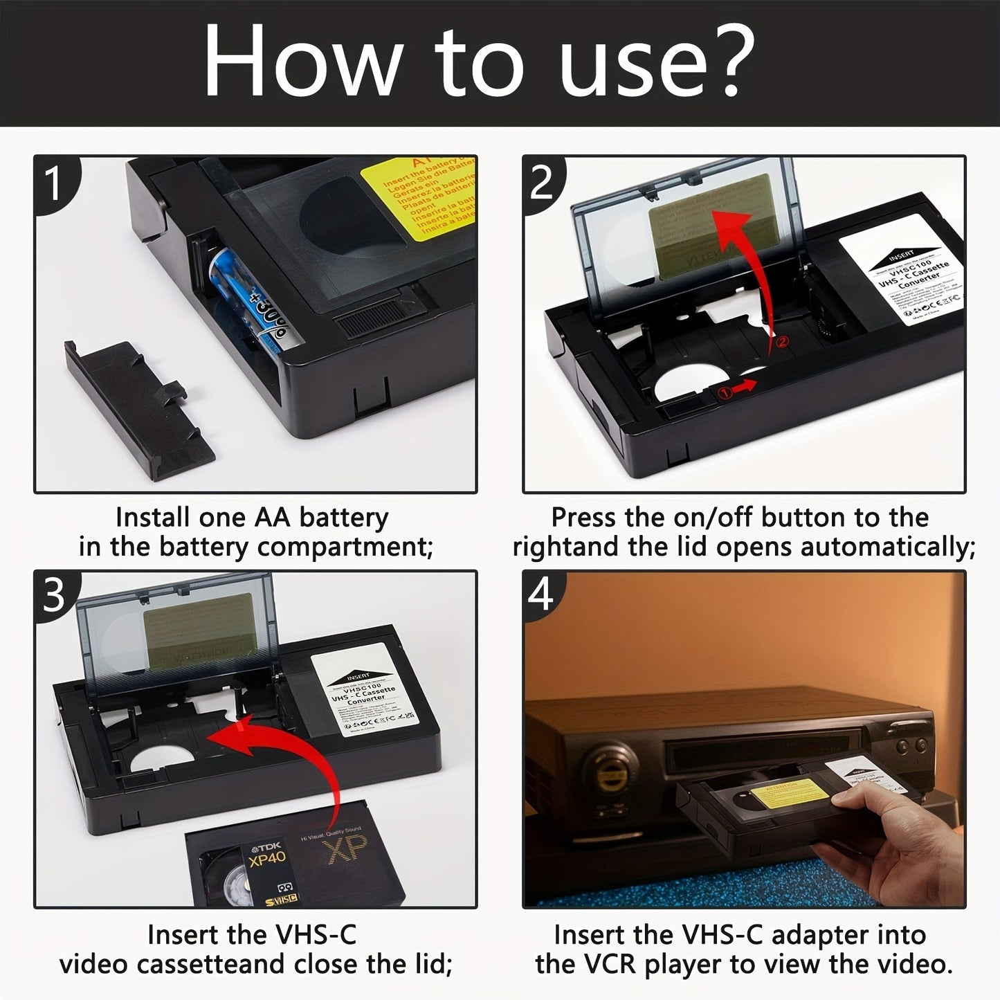 VHSC to VHS Adapter- HMT20VC