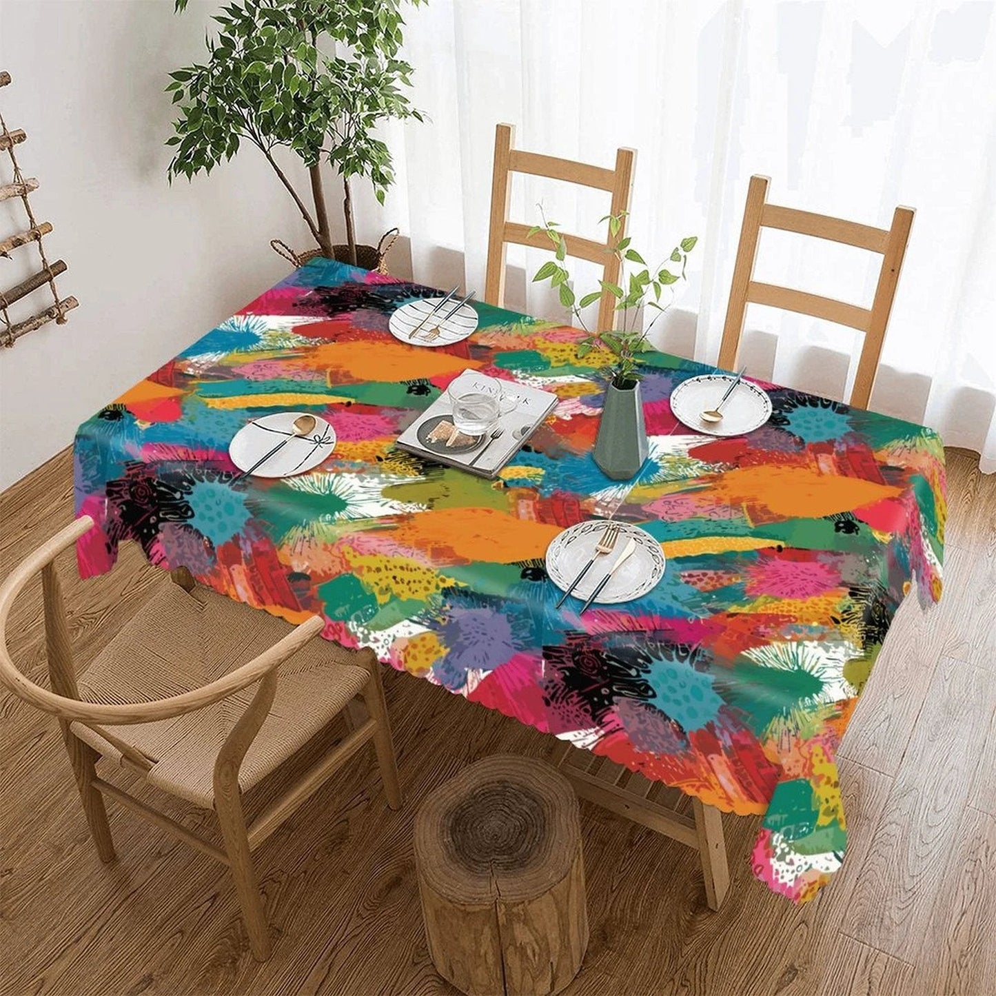 Kitchen Rectangular Tablecloth(One-sided Printing)