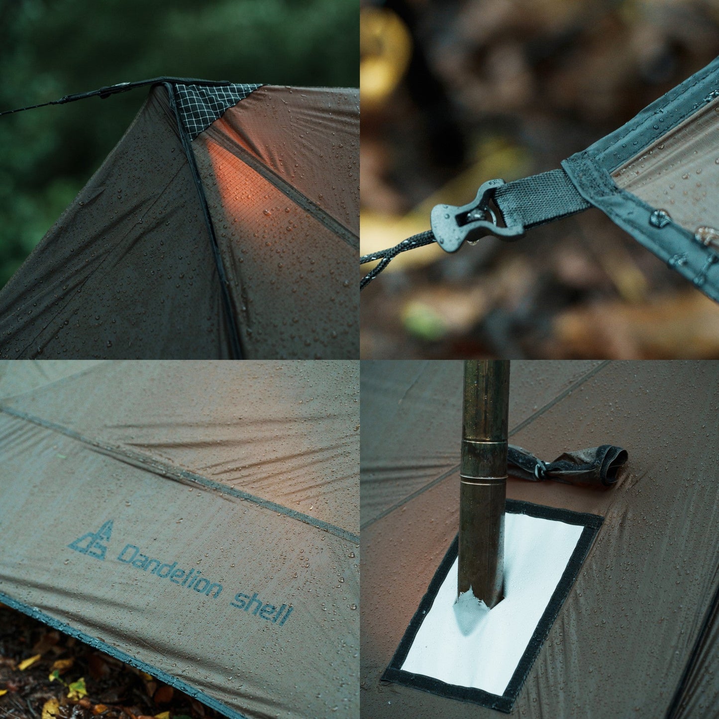 Tiny Cabin Style Camping Hot Tent With Two Poles Winter Camping Tent 006LX