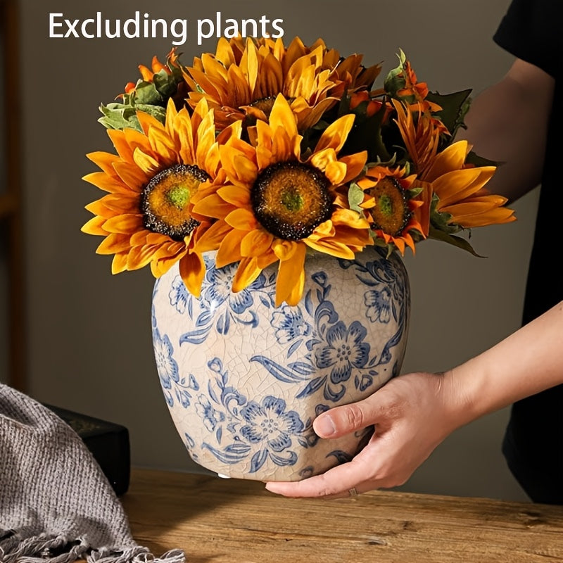 Rural Blue And White Porcelain Vase - SQSL