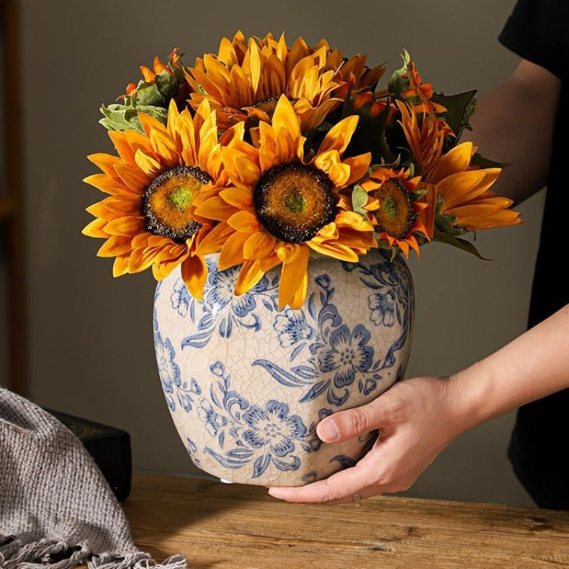 Rural Blue And White Porcelain Vase - SQSL