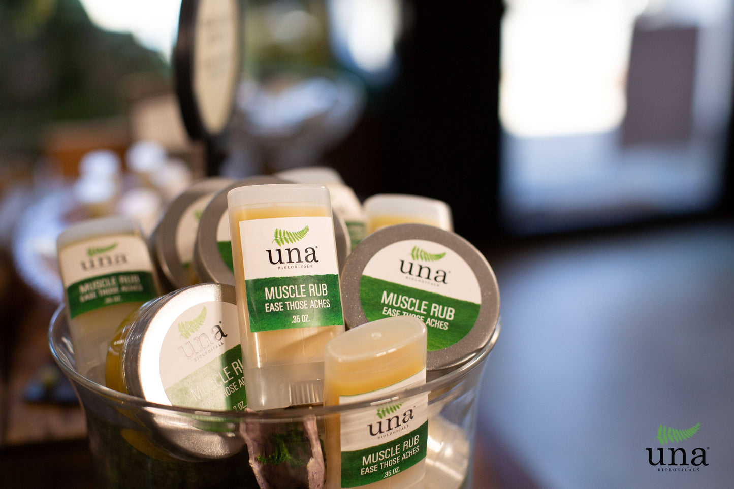 Una Biologicals - Muscle Rub, Herbal Salve: Travel Size