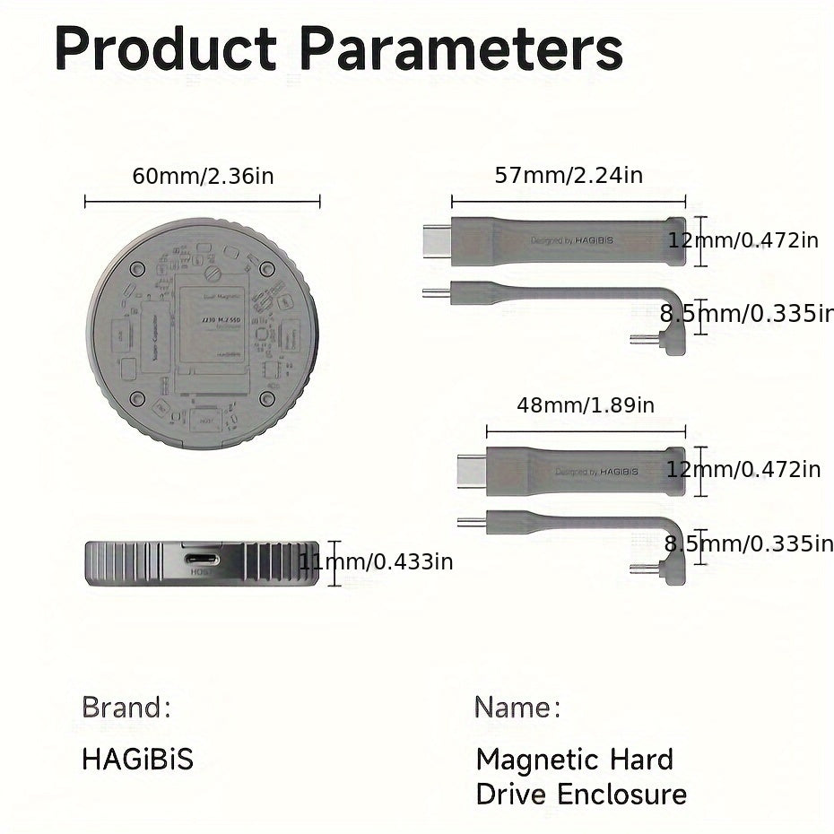 Hagibis Magnetic M2 NVMe SSD Enclosure- HMT17SD