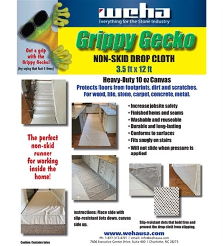 Grippy Gecko 3.5 ft x 12 ft Non-Skid Drop Cloth