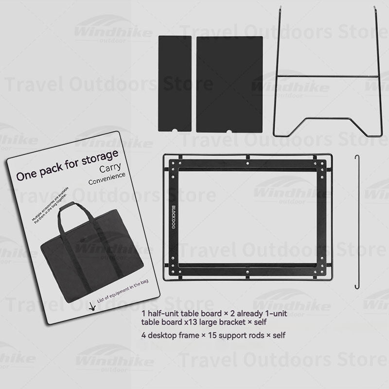 BLACKDOG IGT Camping Combination Table Modular Multi-setting Folding Table Outdoor BBQ Picnic Table Shelf With Storage Bag Load Bearing Up To 100kg