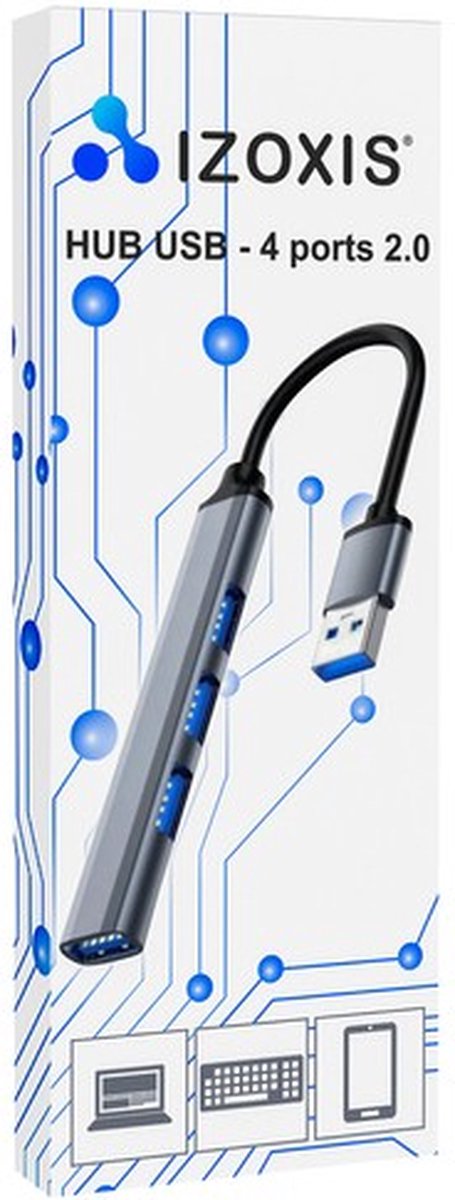 USB Hub - 4 poorten - 1 x 3.0 + 3 x 2.0 - USB Splitter