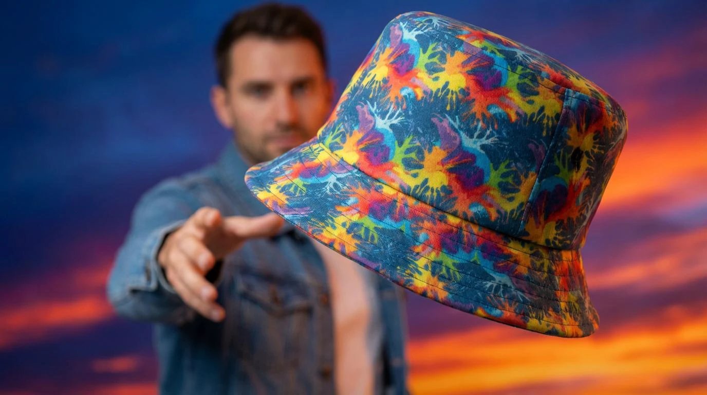 Neon Anemone AOP Bucket Hat | Electric Reef Print S–L