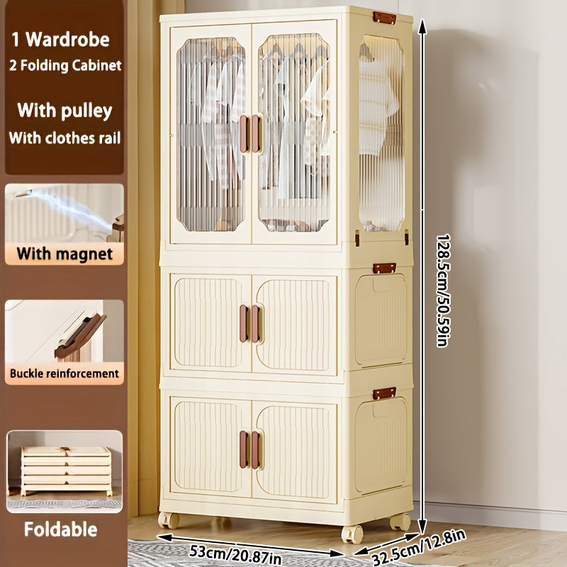 Wardrobe Storage Cabinet, Large Stackable Plastic Boxes TJR4D7M