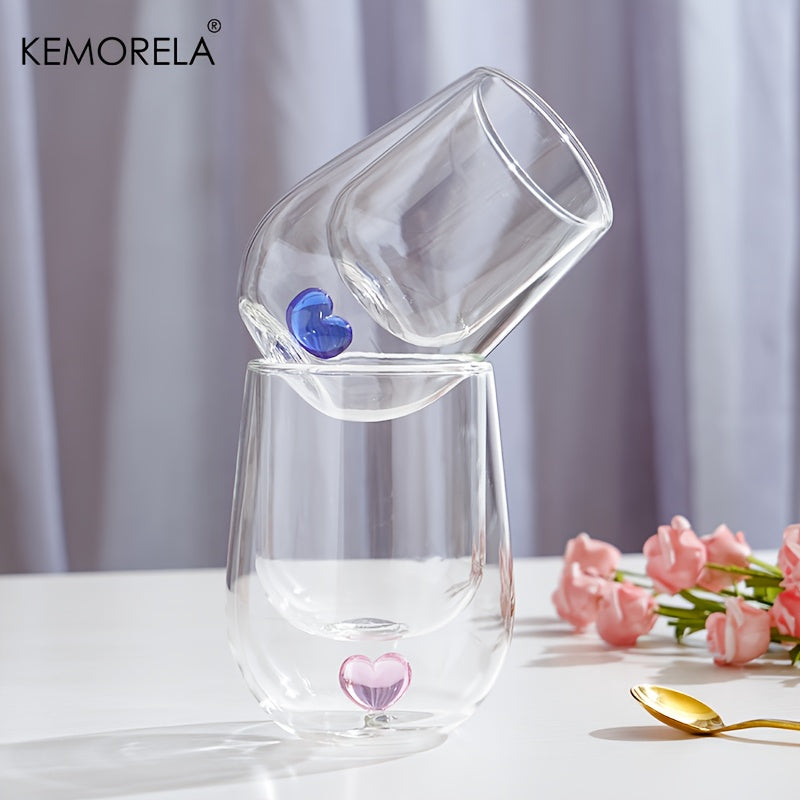 Love Heart DoubleLayer Glass Cup-4WZ1