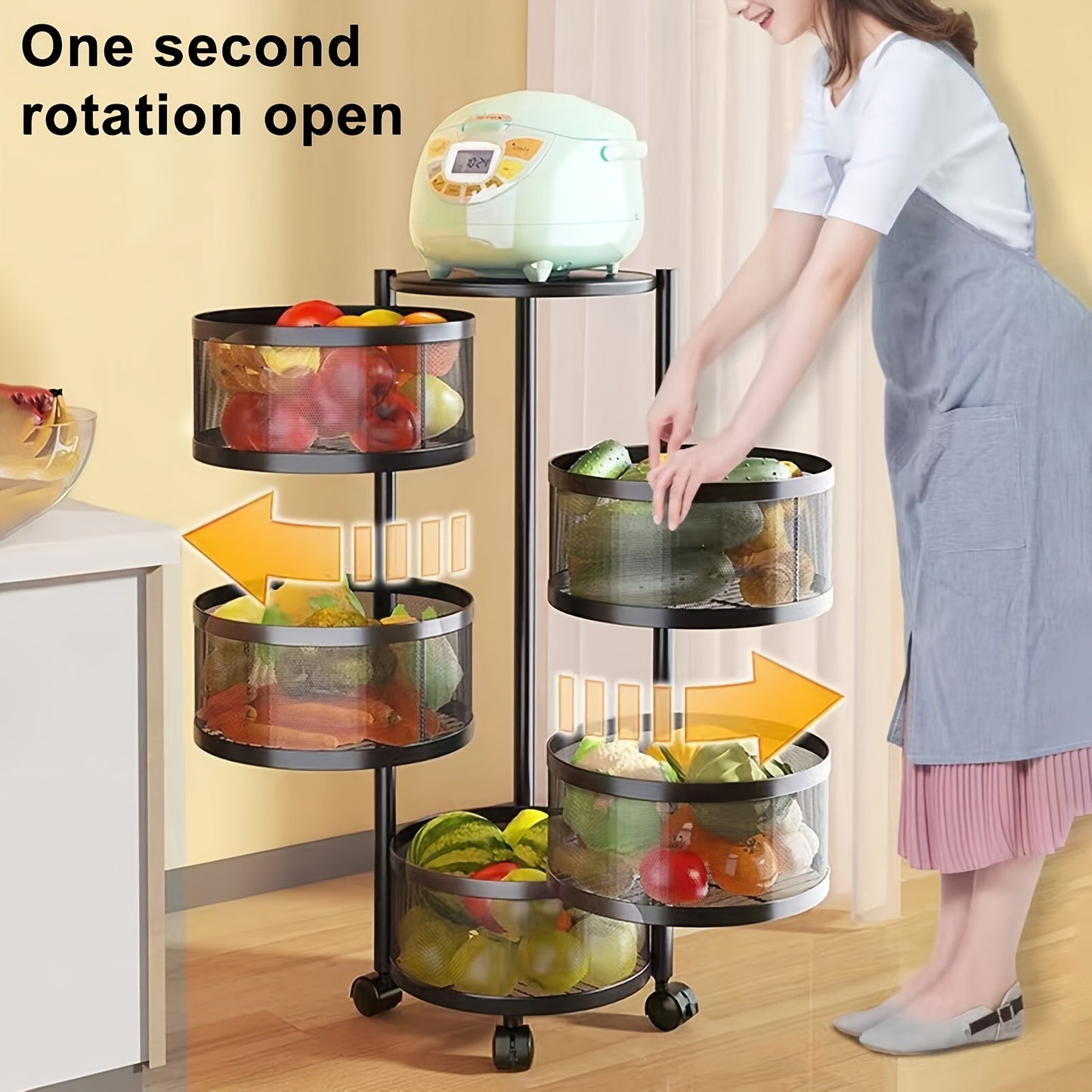 Rotating Multi-Tiered Storage Rack- HMT15SR