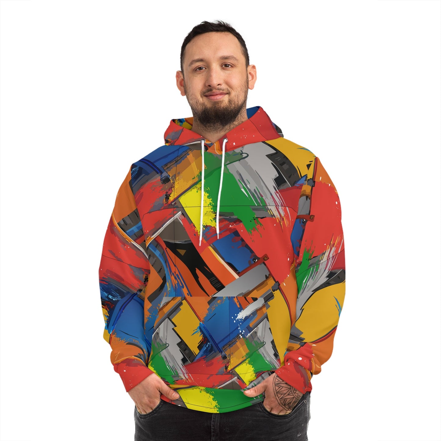 Primary Palette Splash AOP Hoodie – Bold Abstract Art Streetwear