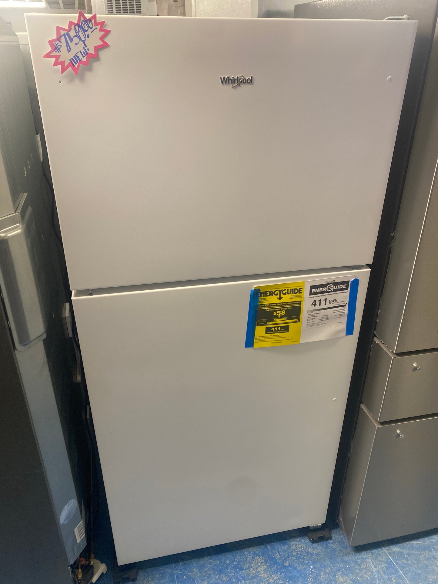 New!!! Whirlpool 18 cu. ft. Top Freezer Refrigerator