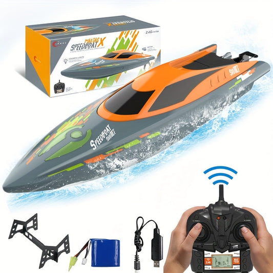 Remote Control Boat, High-Speed 12.43mph RC Boat with LED TJR6C3R