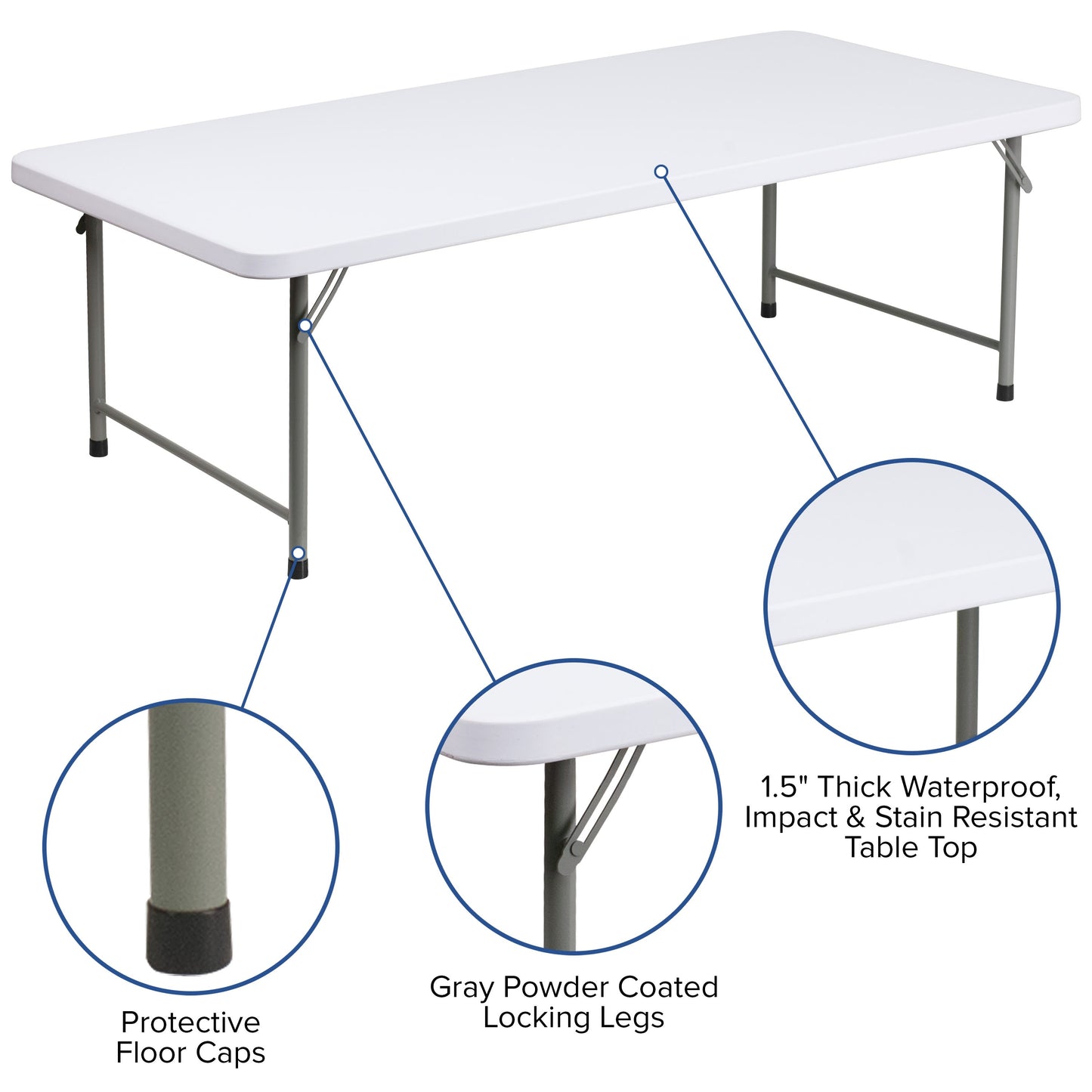 4.93-Foot Kid's Plastic Folding Table