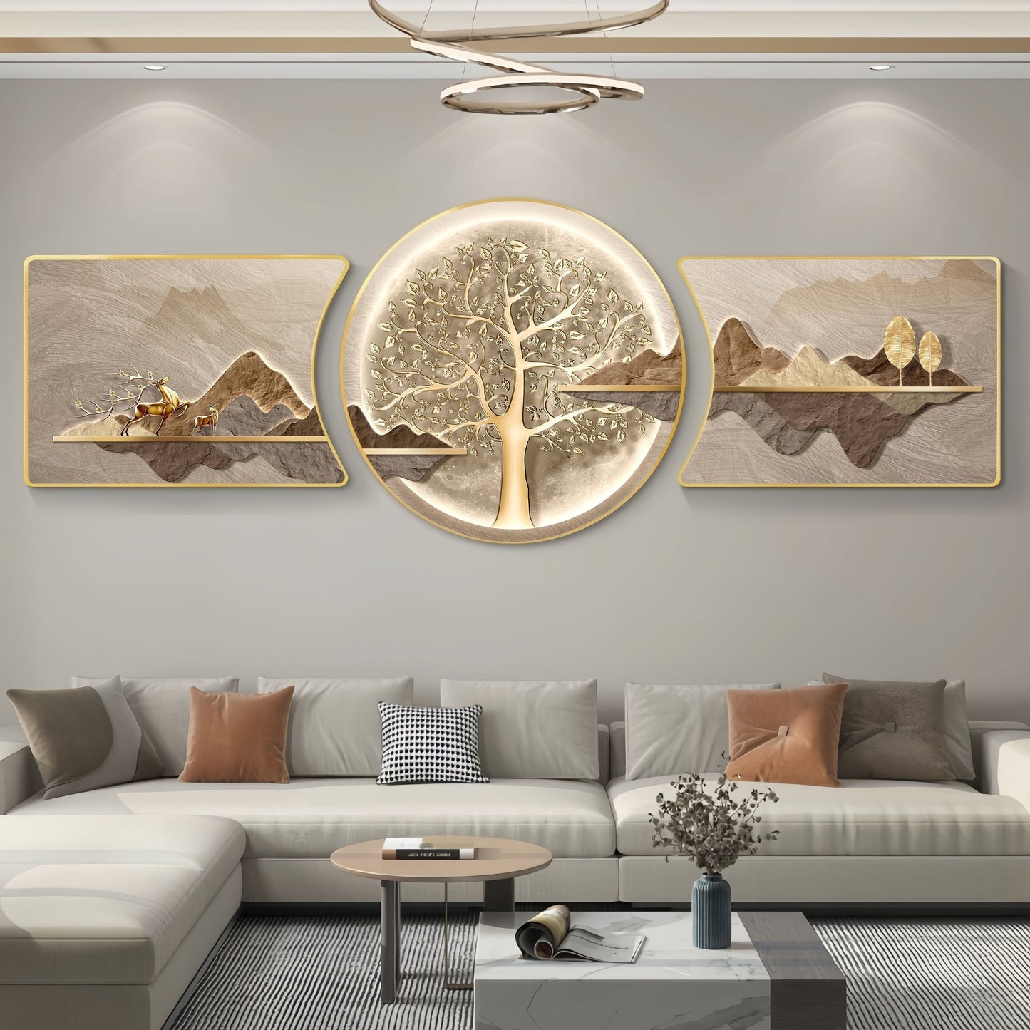 Modern 3D HD Three Piece Mural- HMT21HH