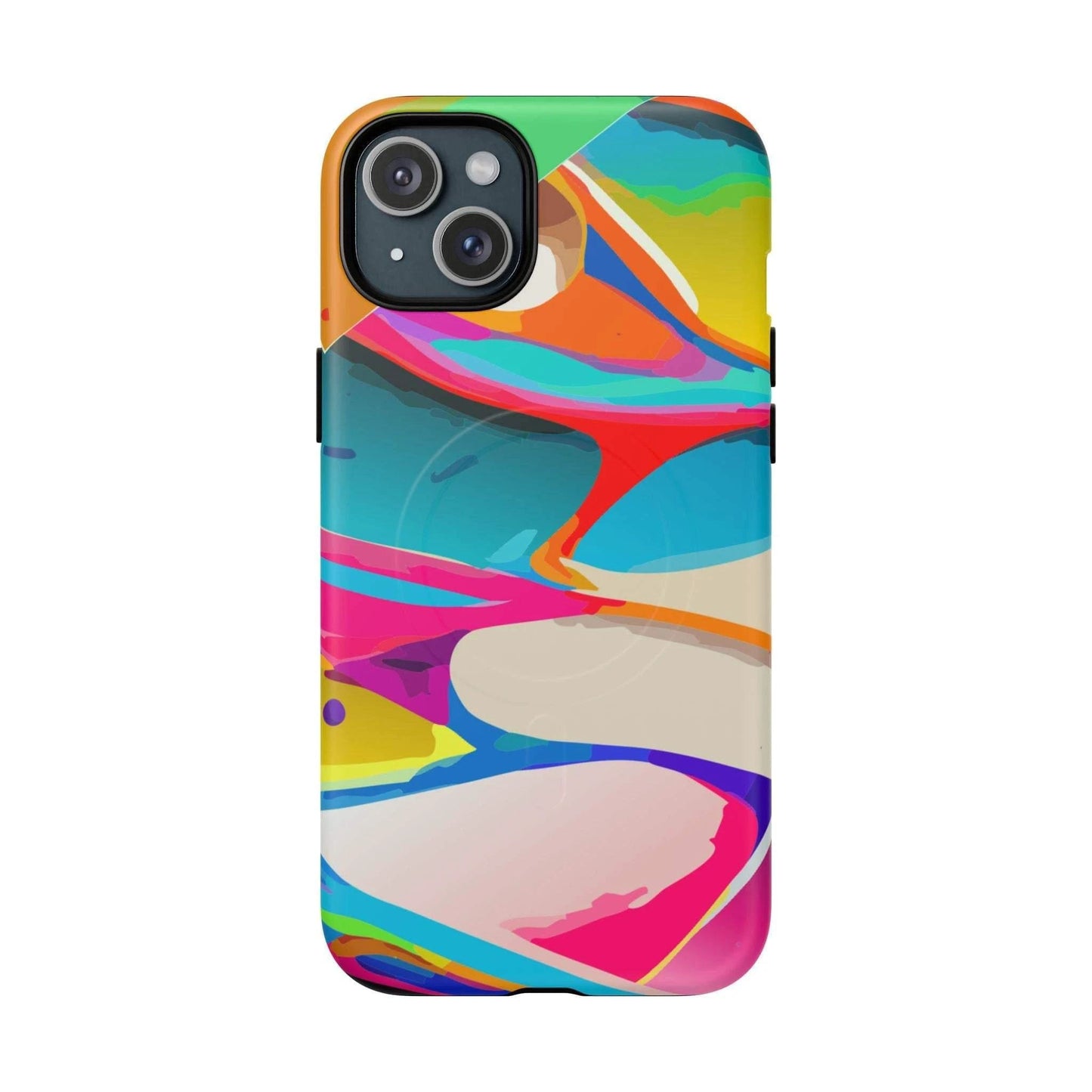 Vibrant Abstract Splash MagSafe Case - Bold Maximalist Tough Phone Cover for Edgy Alt-Fashion Aesthetics