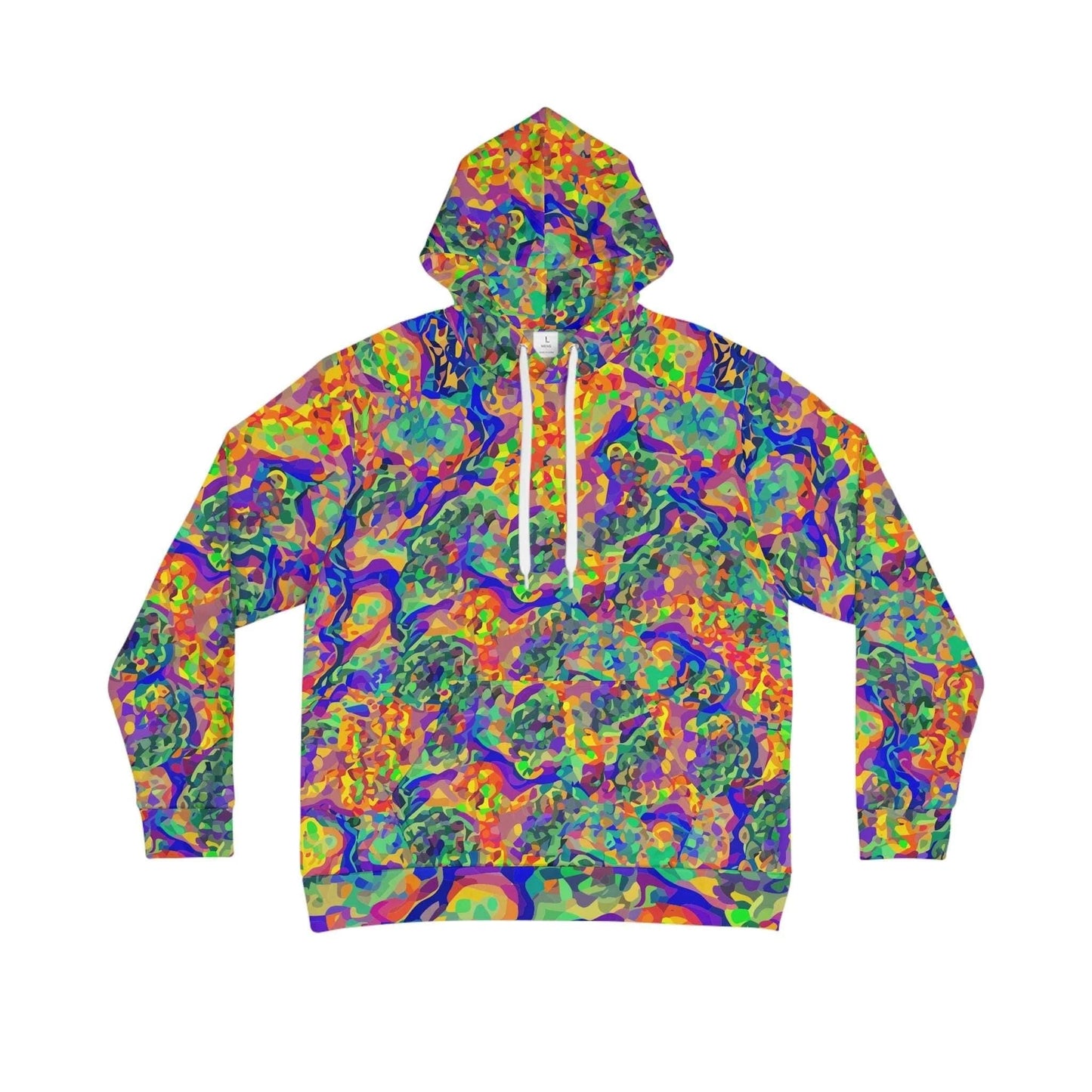 Iridescent Chameleon Color-Shift Hoodie for Rave and Techwear Dressers — Bio-Digital AOP Holographic Print, EDM Festival Burning Man Statement