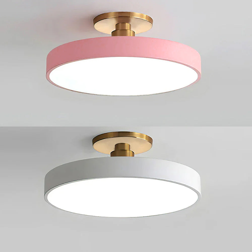 Modern Circular LED Flush Mount Ceiling Light With Iron Frame
