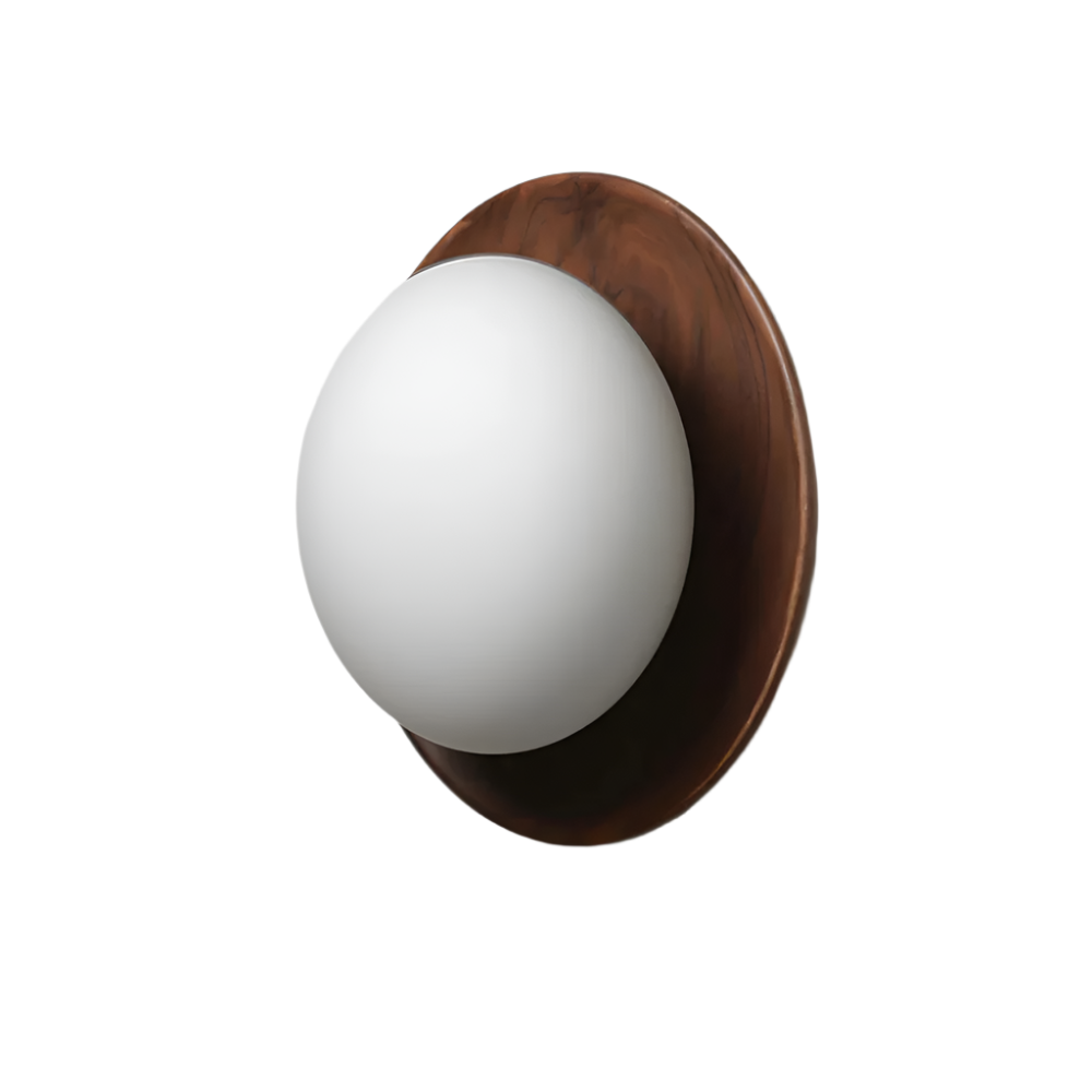 Nordic Natural Wood Wall Light LED Light With Globe Shade